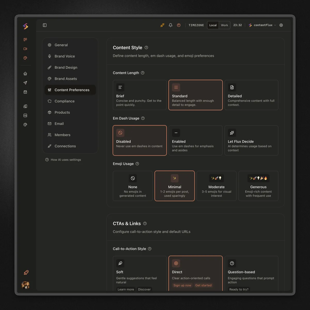 The ContentFlux campaigns dashboard running content across every channel from one place